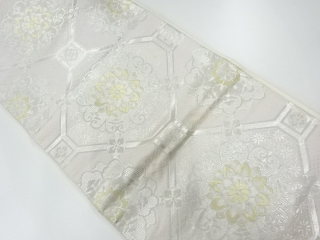 JAPANESE KIMONO / ANTIQUE FUKURO OBI / SILK / WOVEN FLOWER CREST